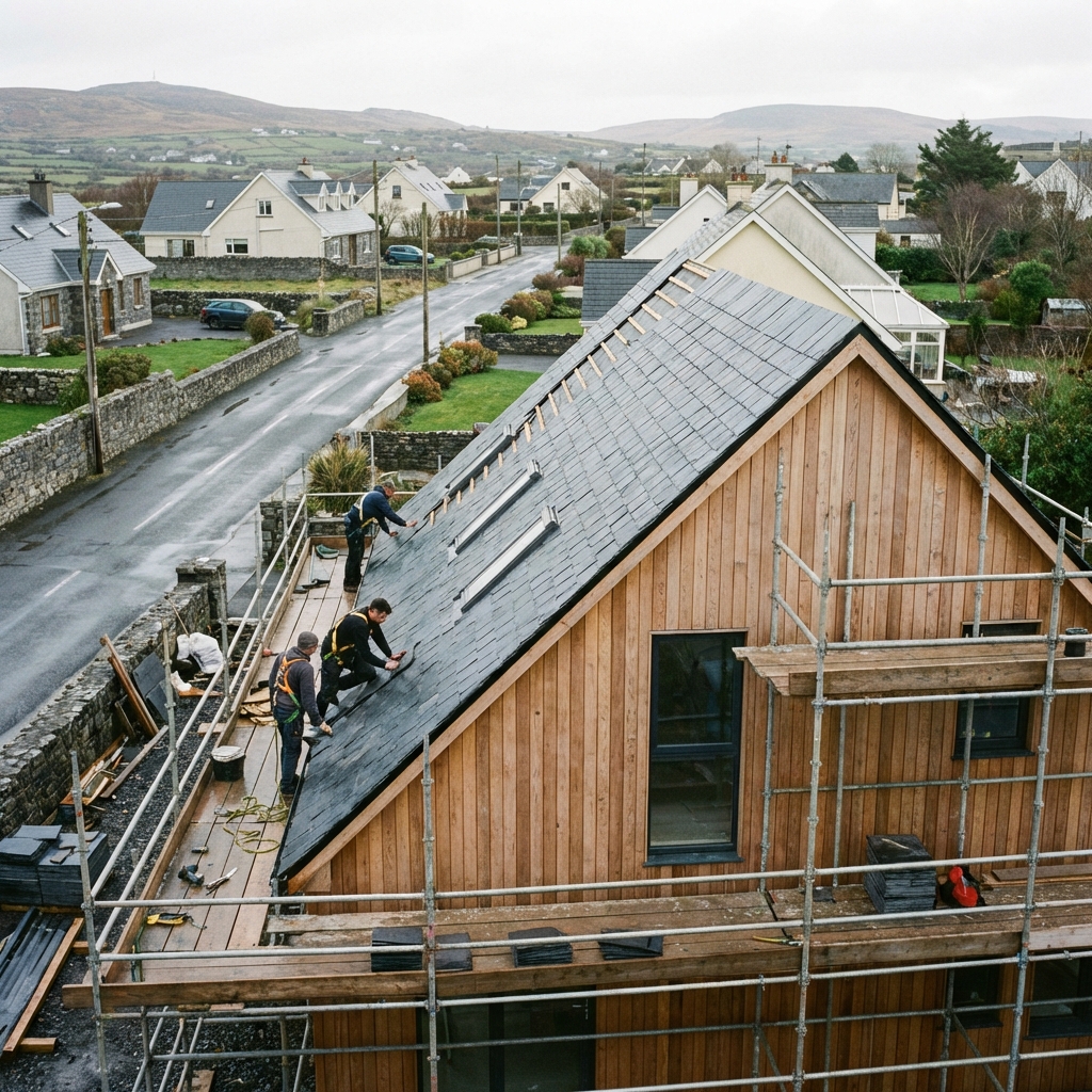 Full roof replacement project by Western Roofing in Galway